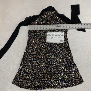 Balera Black sequin long sleeve dress size SA = Small Adult. SKU714